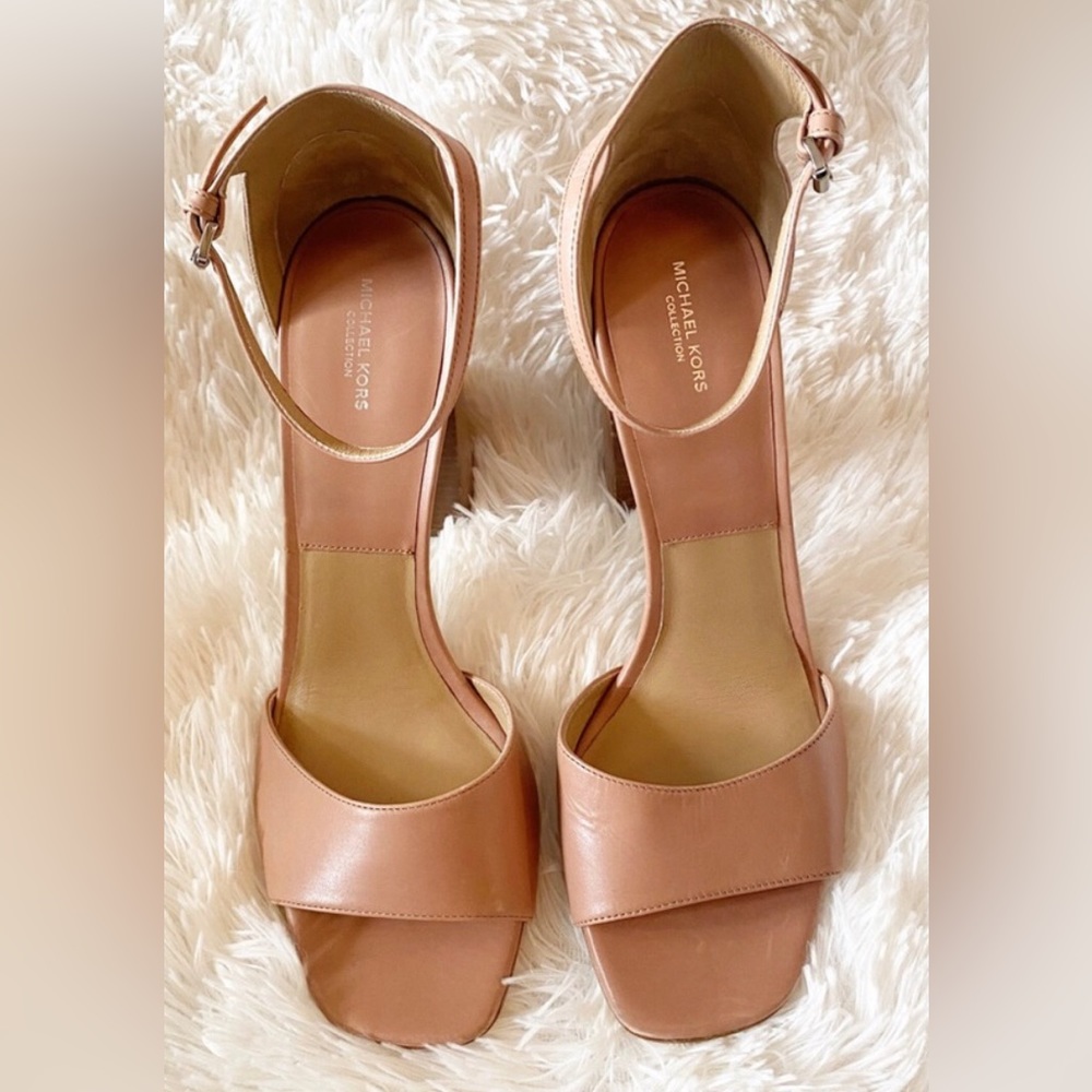 Michael Kors Collection Nude Rosa Ankle Strap Heels/ Sandals - Picture 3 of 5